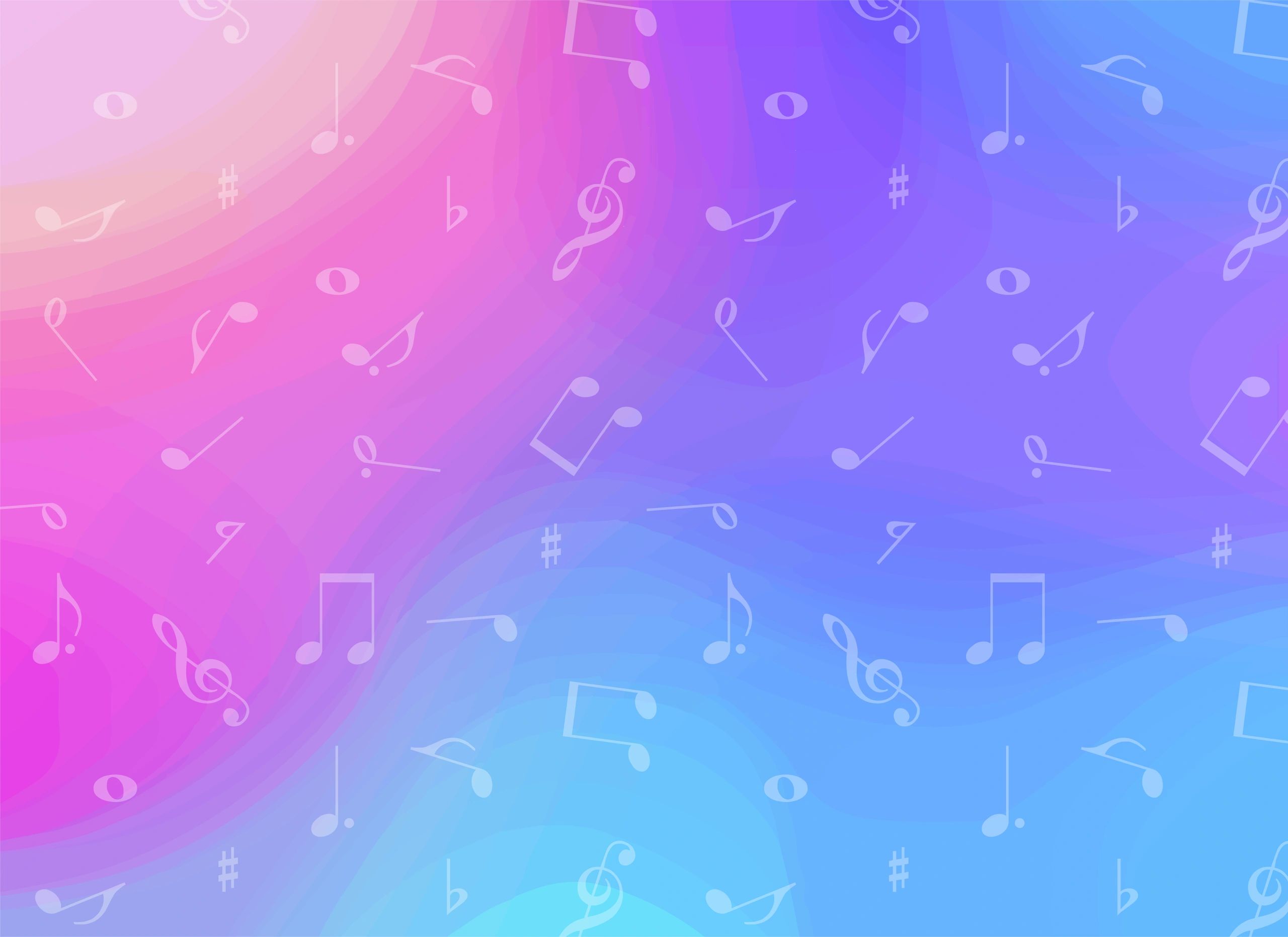 Music notes vector pattern background