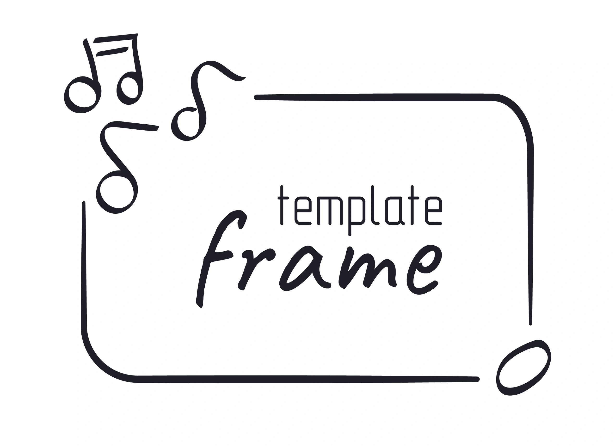 Playful musical notes illustration frame