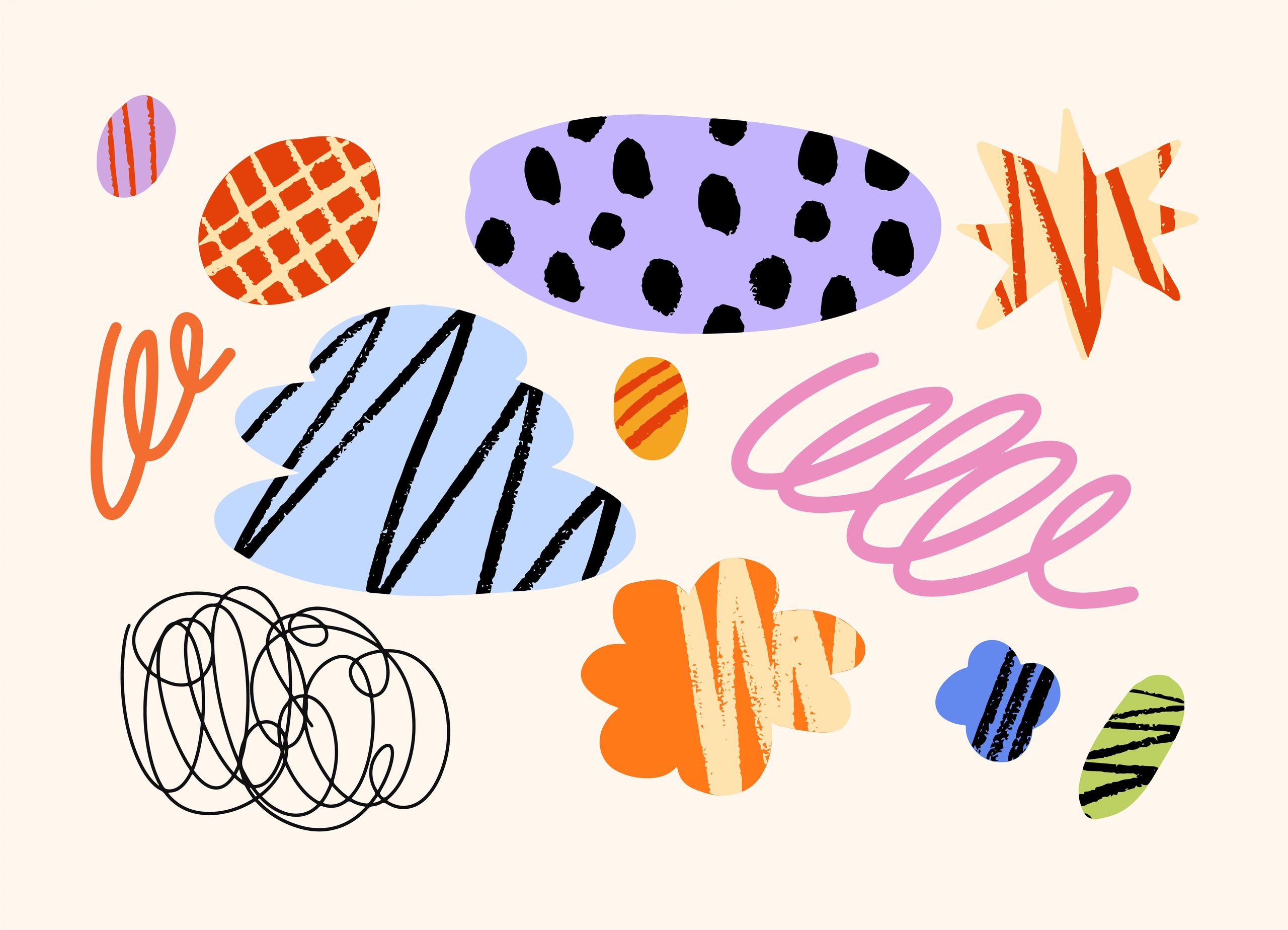 Colourful abstract doodle background