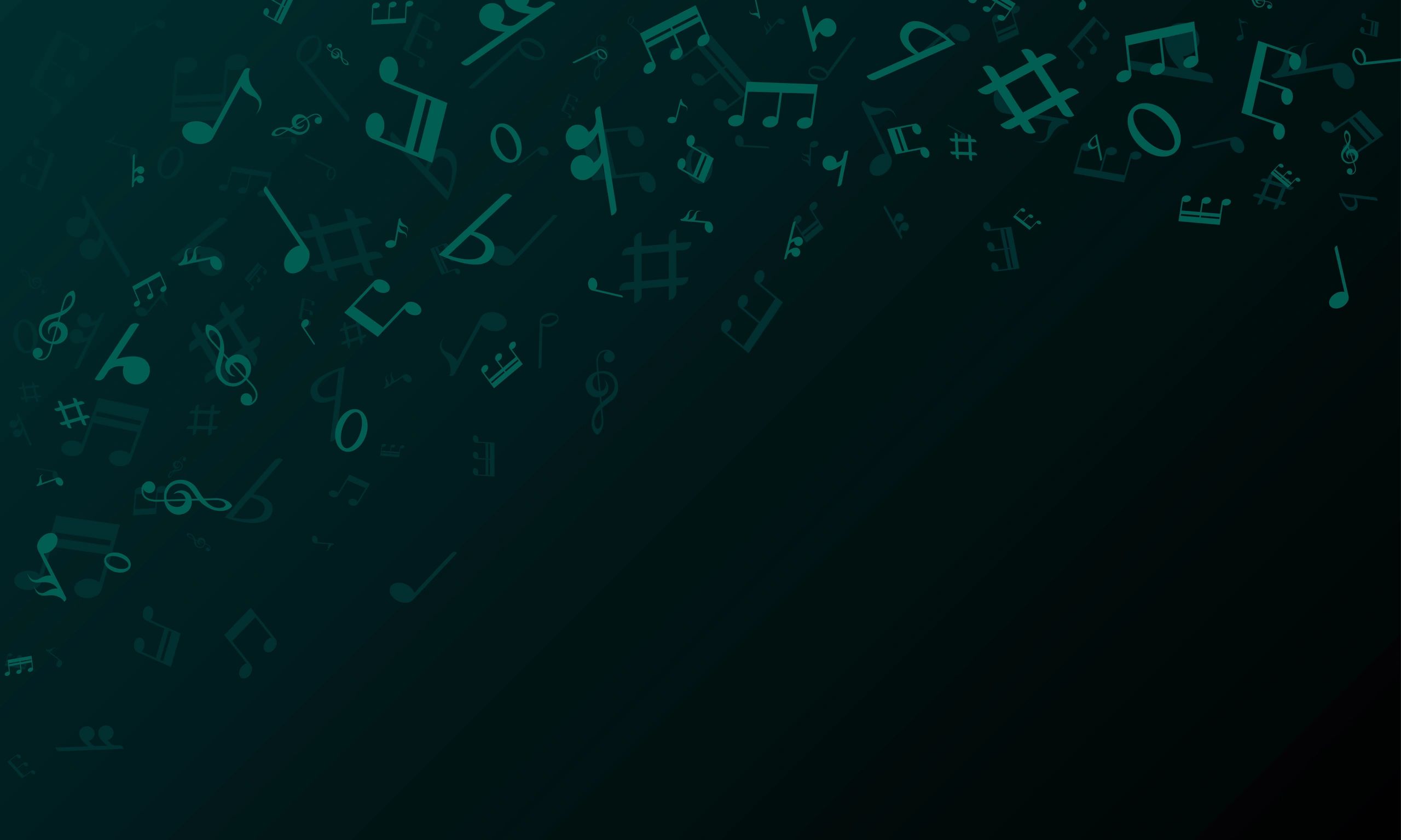 Flying musical notes vector background